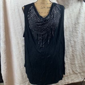 Black blouse with rinestones - great condition